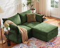 ABCASA Luxury Modular Sectional Sofa, L-Shaped 3-Seat Couch by ABCASA