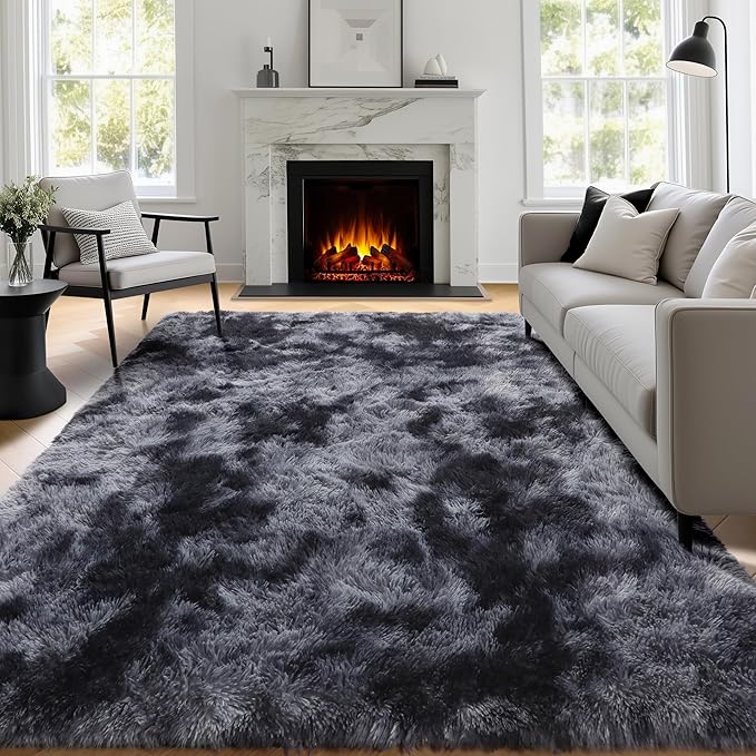 PAGISOFE Abstract Shaggy Area Rug 6x9 Feet, Plush Fluffy Rugs - Image 5