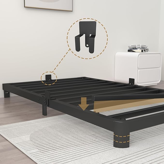 ITIMIDI 4 Inch Twin Bed Frame, Easy Assembly, Platform Bed Frames - Image 3