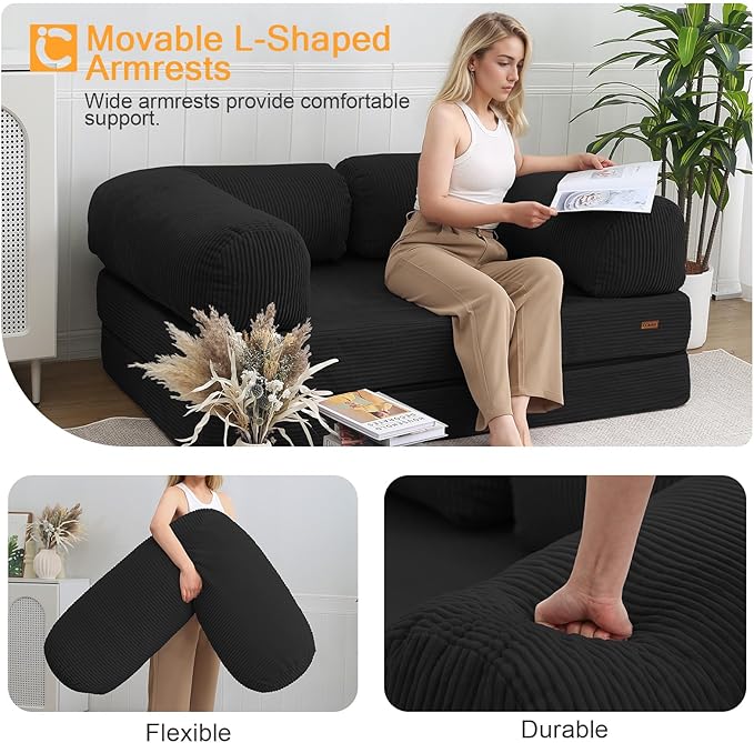 COMAX Folding Sofa Bed Queen 4-in-1 Foldable Floor Couch Convertible Futon Sofa - Image 7