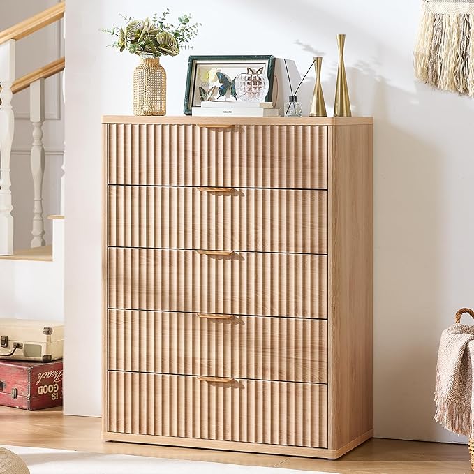 LEYAOYAO Fluted 5 Drawers Dresser - Image 7