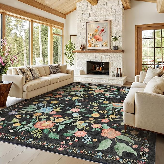Amada 8x10 Area Rugs, Non-Slip & Low-Profile Large Area Rug by AMADAHOMEFURNISHING