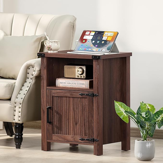 Joaxswe Night Stand, 18 Inch Farmhouse Nightstand - Image 3
