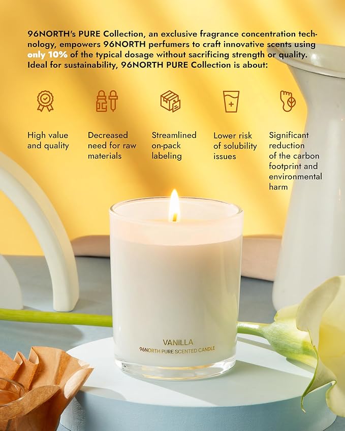 96NORTH | Pure Vanilla Candle | 100% Natural Soy Wax | One Wick Jar Candle | - Image 3