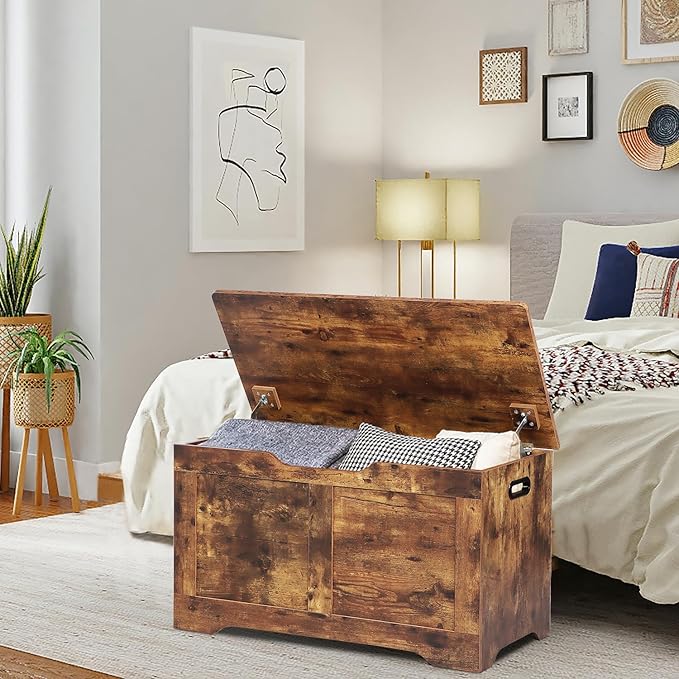 Timberer 31.5" Storage Chest, Wooden Storage Bench, Lift Top Toy Chest - Image 2