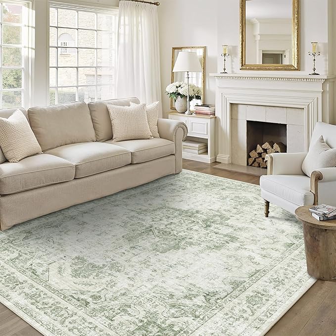 6x9 Vintage Washable Area Rugs Boho Medallion Large Distressed Retro Accent - Image 2