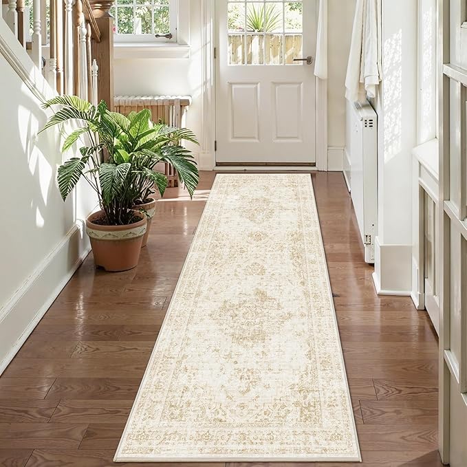 2x6 Hallway Washable Runner Rug Vintage Non-Slip Soft Kitchen Mat Boho by HOME
