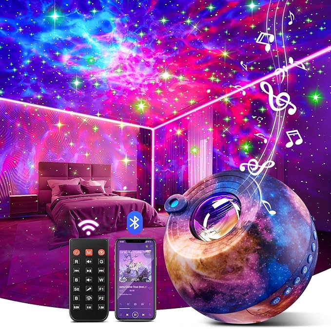Galaxy Projector for Bedroom, 15 Colors Star Projector for Kids Night Light for by pikoy