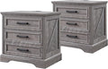 ACCOHOHO Farmhouse Nightstands Set of 2, 22 Inch Wide End Table by ACCOHOHO