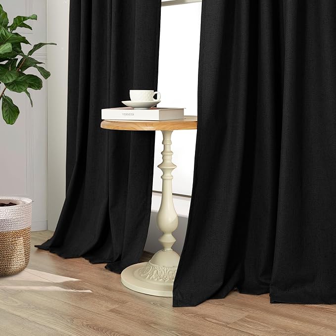 Pitalk 54 Inch Blackout Curtains Length 2 Panels Set Back Tab Pocket Room - Image 7