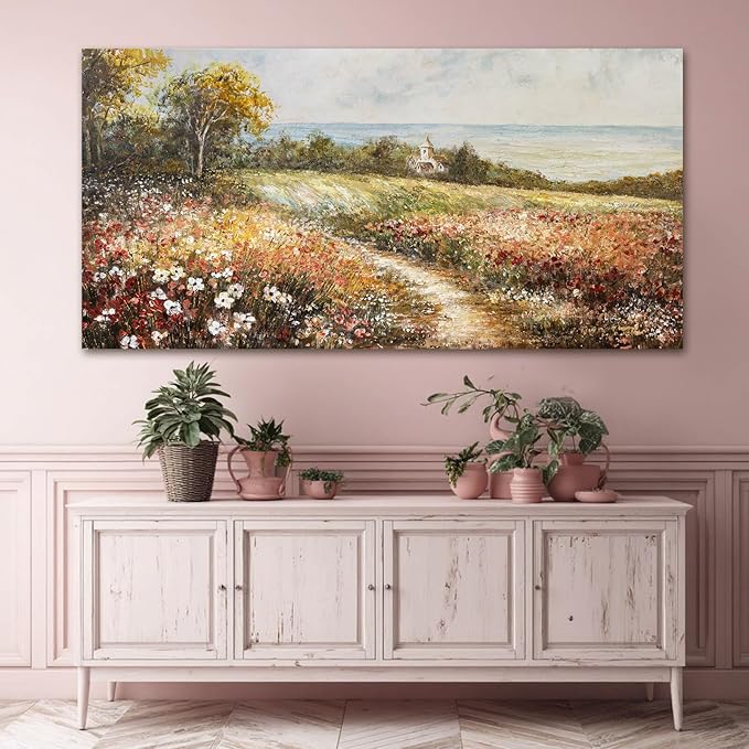 YETHEN WAL Wildflower Meadow Landscape Wall Art - Image 7