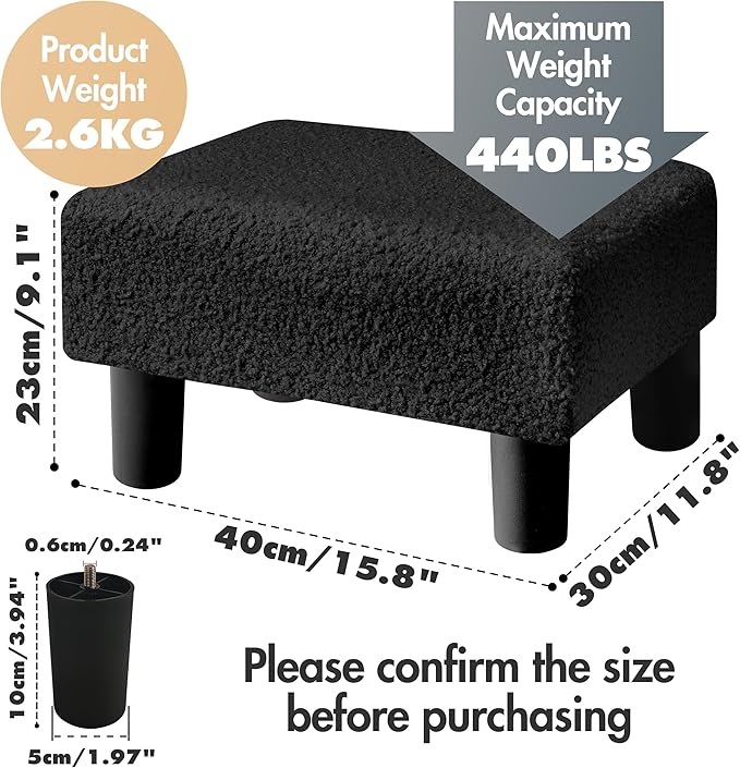 BRIAN & DANY Small Foot Stool Ottoman, Footstool - Image 2