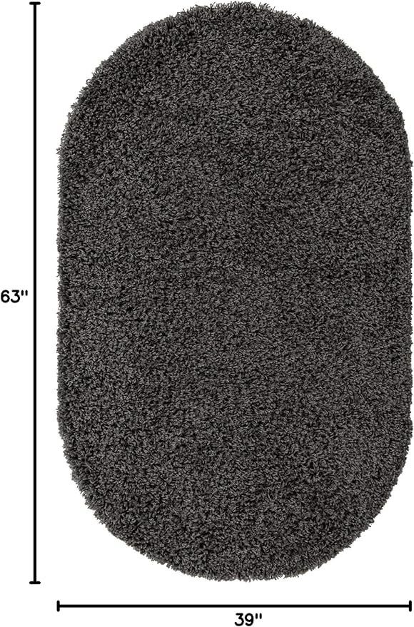 Unique Loom Solid Shag Collection Area Rug - Image 2