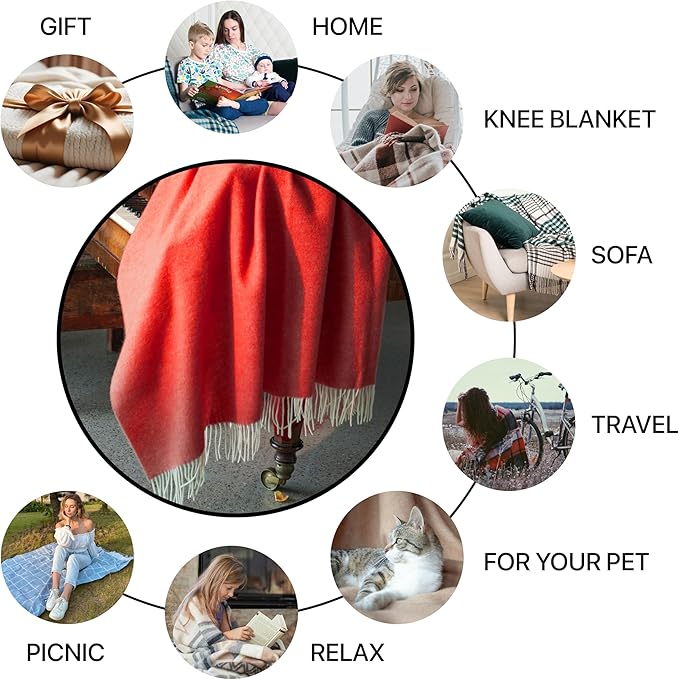 New Zealand Virgin Wool Throw Blanket, Indoor & Outdoor, Soft Blanket - Image 2