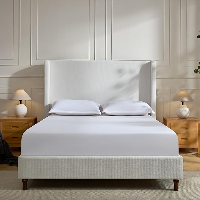 Upholstered Bed Frame with 54'' Nail Head Decorative Wing Back, Hand Buttoned by Unknown