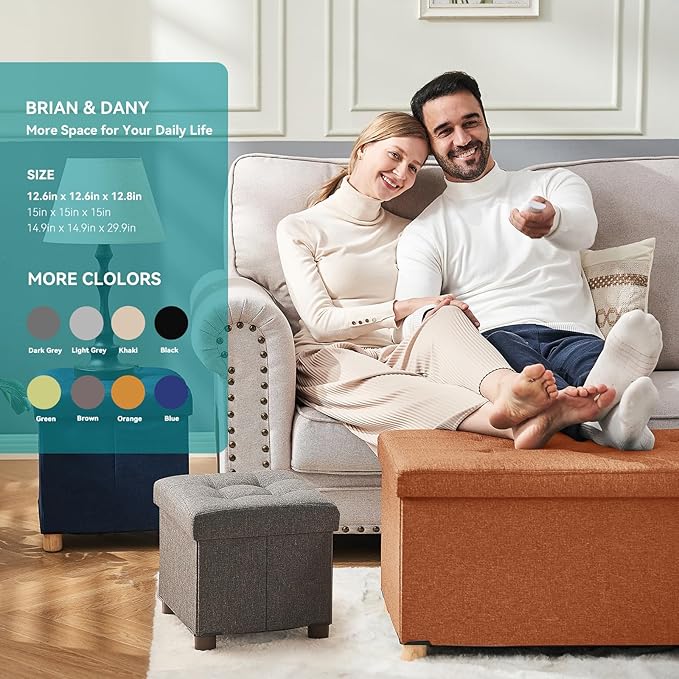 BRIAN & DANY Ottoman with Storage, Small Storage Ottoman - Image 7