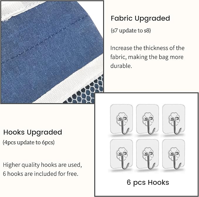 Kanrichu 2pcs Middle Wall Hanging Organizer Bag, Linen Fabric Door Hanging - Image 4