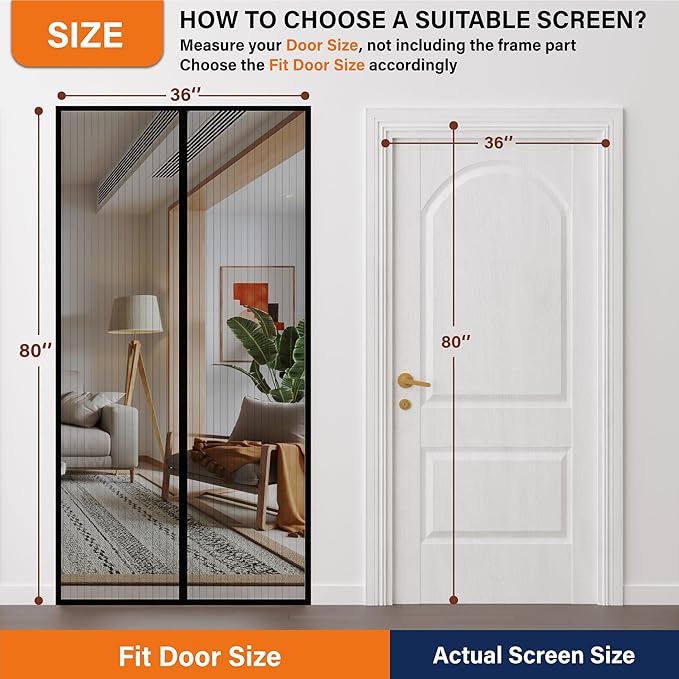 Magnetic Screen Door，Screen Door Mesh，Keep Bugs Out, Heavy-Duty Mesh Curtain - Image 3