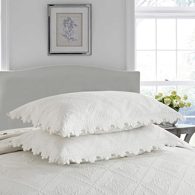 MarCielo 3-Piece 100% Cotton Oversized Bedspread Lightweight Quilt Coverlet - Image 5