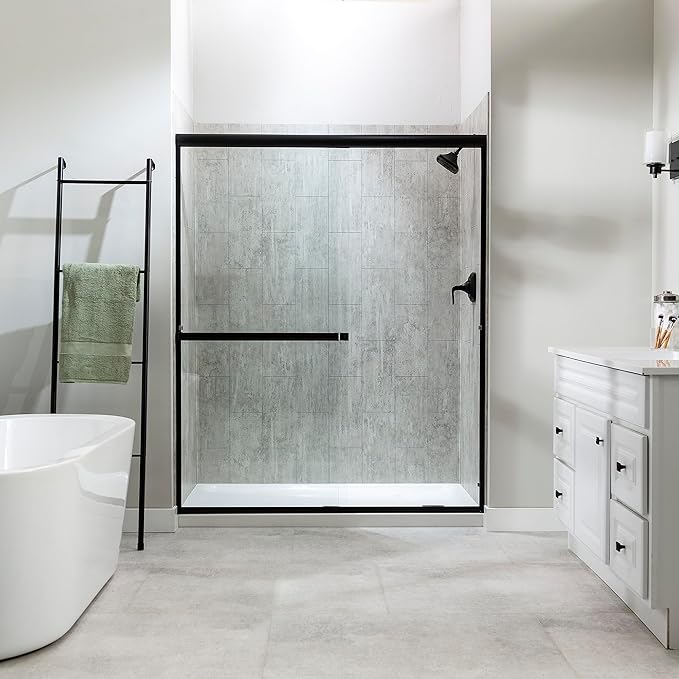Palisade 78in x 60in x 30in Waterproof Vinyl Shower Surround Kit - Image 3