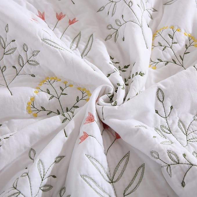 MarCielo 3-Piece 100% Cotton Oversized Bedspread Lightweight Quilt Coverlet - Image 8