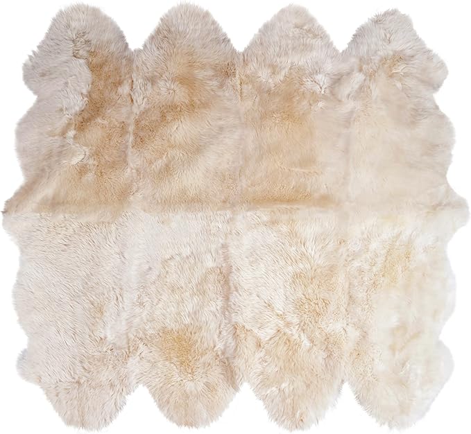 Premium Genuine Sheepskin Rug 6' x 8' Long Fur Soft & Natural Shaggy Living - Image 9