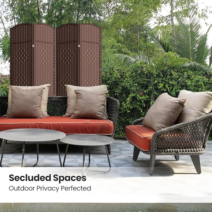 4 Panel Room Divider, 6Ft Folding Privacy Screen, Tall - Image 5