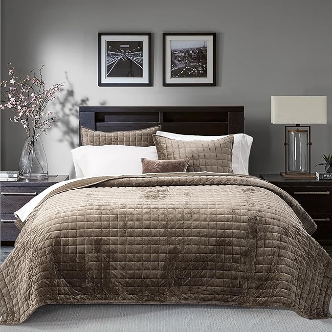 RECYCO Luxury Velvet Quilt Set, Lightweight Velvet Comforter Set, Oversized - Image 2