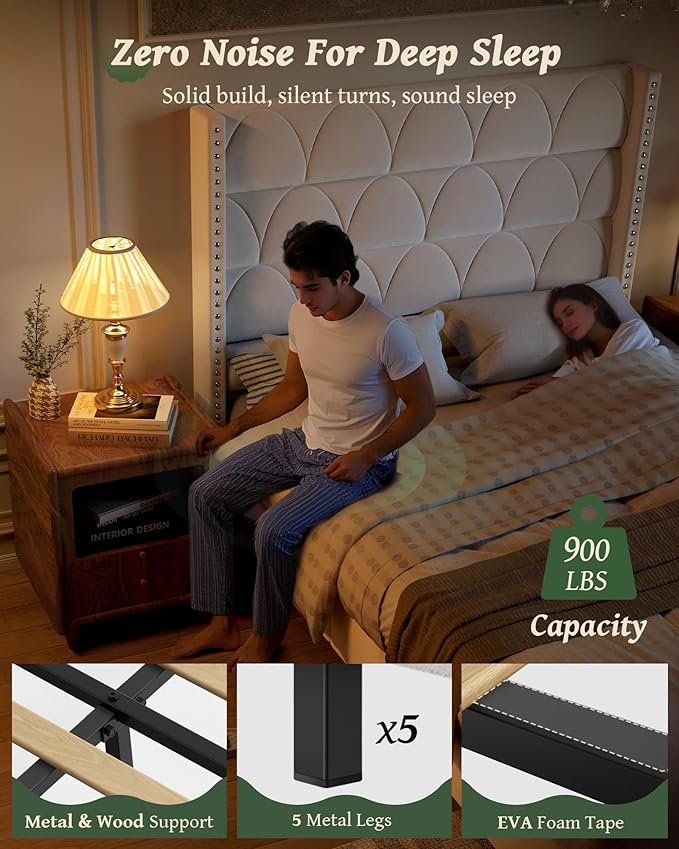 Queen Size Bed Frame with 56" Headboard - Image 3