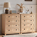 Farmhouse 4 Drawer Dresser for Bedroom Set of 2, Rustic Wood Dresser by Joaxswe
