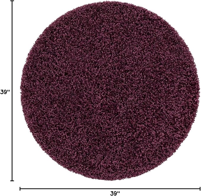 Unique Loom Solid Shag Collection Area Rug - Image 2