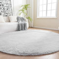 Amazon Basics Fluffy Washable Round Area Rug, Circle Shaggy Carpet by AmazonBasics