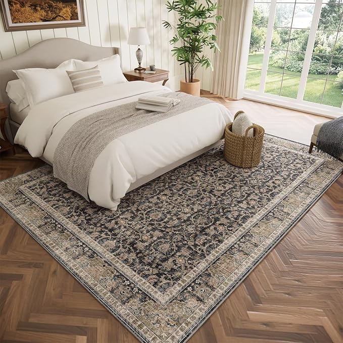 Washable 6x9 Area Rugs for Living Room, Boho Non-Slip Vintage Distress Large - Image 2
