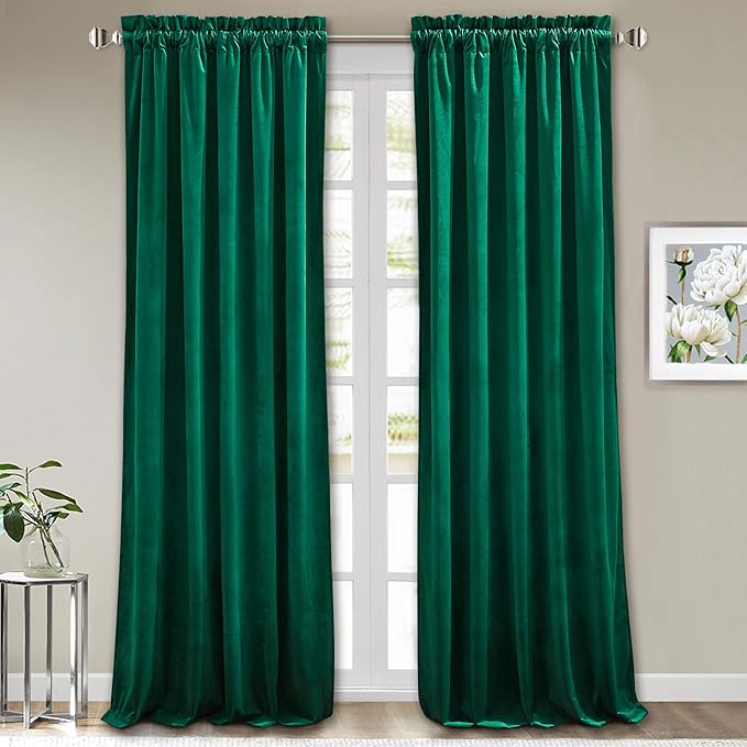 StangH Emerald Green Velvet Curtains 84 inches by StangH