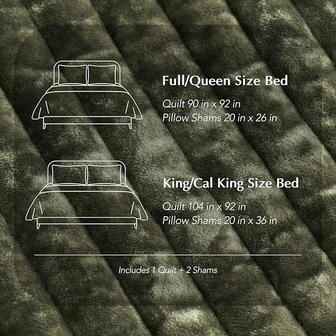 EVERGRACE Velvet Quilt Set Queen Size, Luxurious Soft Striped Channel Bedding - Image 8