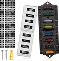 RED WOLF Car 8-Way Blade Fuse Block Box Standard Circuit Fuses by REDWOLF