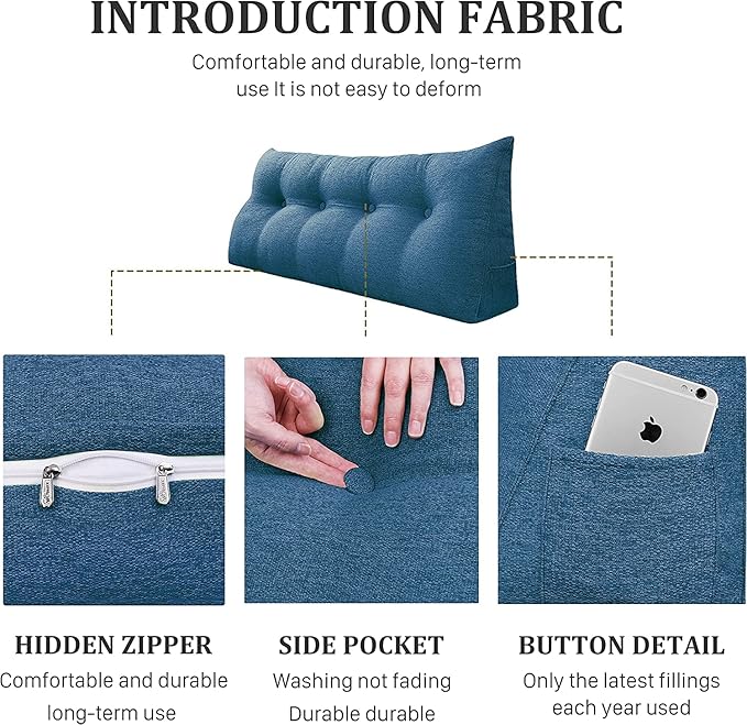 homecozy Wedge Headboard Pillow Dorm Room Reading Pillow Back Support - Image 4