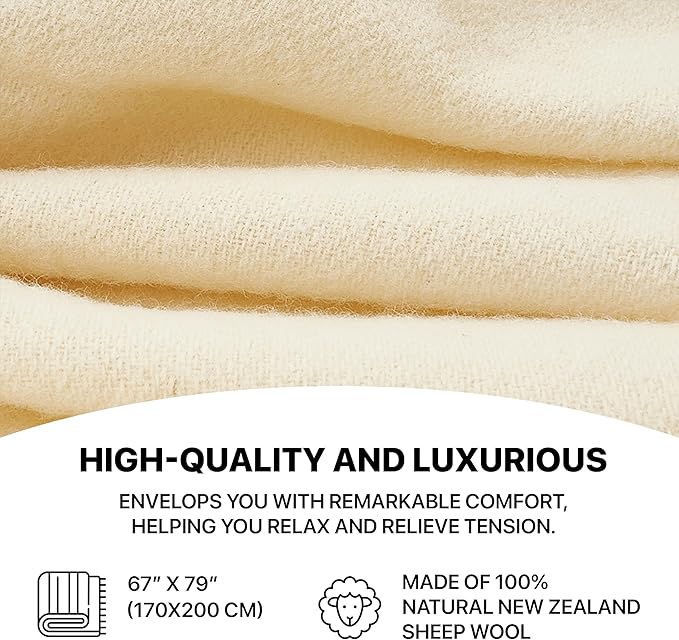 | Wool Blanket/Throw | 100% New Zealand Wool | Perfect - Image 6