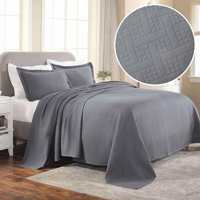 Superior 100% Cotton Basket Weave Bedspread - Image 5