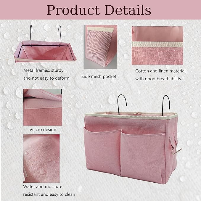 Someteth 2-Pack Bedside Caddy Bedside Hanging Storage Basket Multi-Function - Image 3