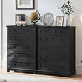 Farmhouse 6 Drawer Dresser for Bedroom Set of 2, Rustic Wood Dresser by Joaxswe