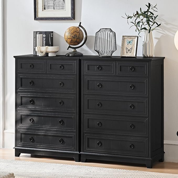 Farmhouse 6 Drawer Dresser for Bedroom, Rustic Wood Dresser - Image 3