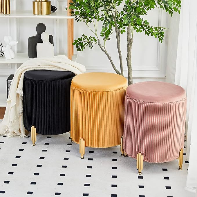 Mxfurhawa Round Ottoman Foot Stool - Image 9