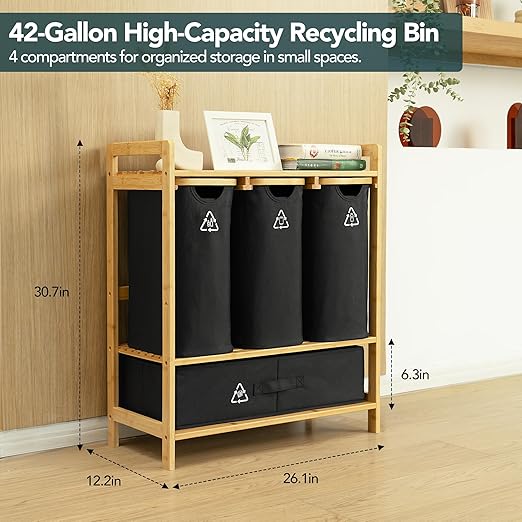 Terratur 4 Section Recycling Bin - Image 8