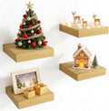 Axeman Square Floating Shelves for Wall, 4 Pack Wall Mounted Floating Shelf by Axeman
