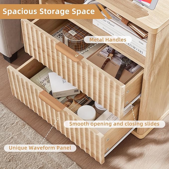 LEYAOYAO Fluted Nightstand - Image 8