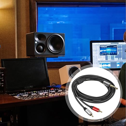 FRCOLOR 35mm 3-core Stereo to 2-Connector Audio Cable 3m Guitar Sound Signal - Image 3