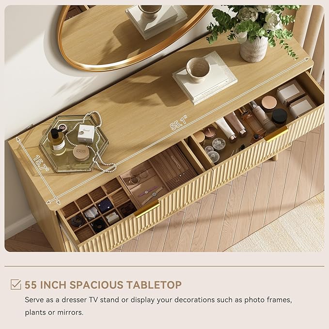 CARPETNAL Fluted 8 Drawer Dresser - Image 4