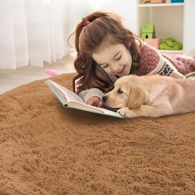 OLANLY Khaki Round Rugs for Bedroom - Image 4