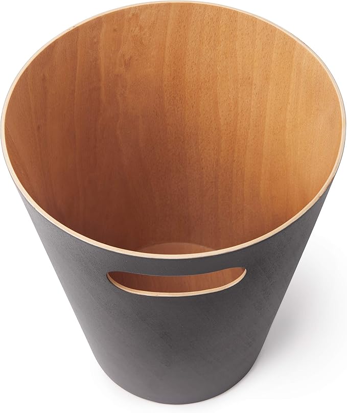 Umbra Woodrow 2-Gallon Modern Wooden Trash Can Wastebasket, Attractive Bin - Image 14